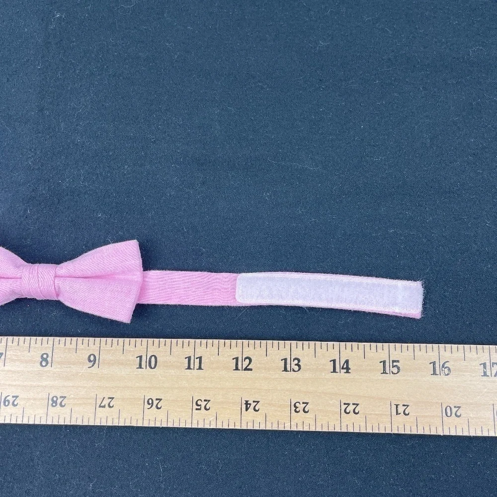 Bow Tie Boys Pink Hook and Loop Closure